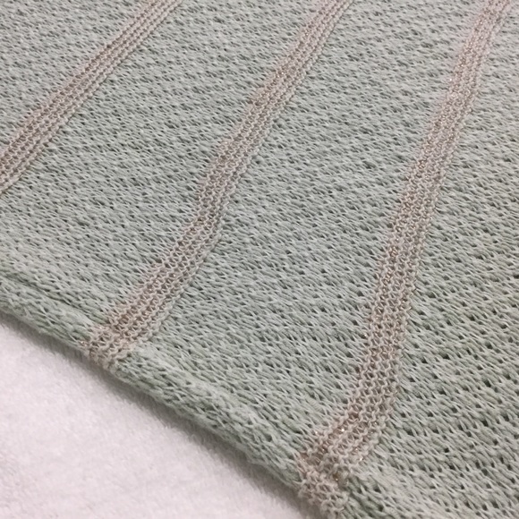 Lauren Conrad soft aqua, gold threads sweater, bow - Picture 8 of 8